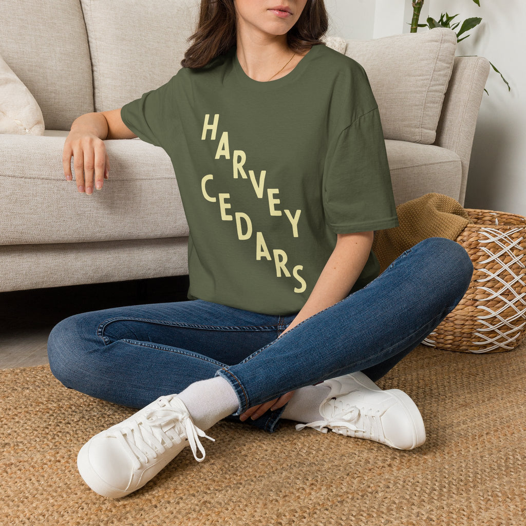 Harvey Cedars Minimalist Tee — Beach Town Retro Lettering T-Shirt