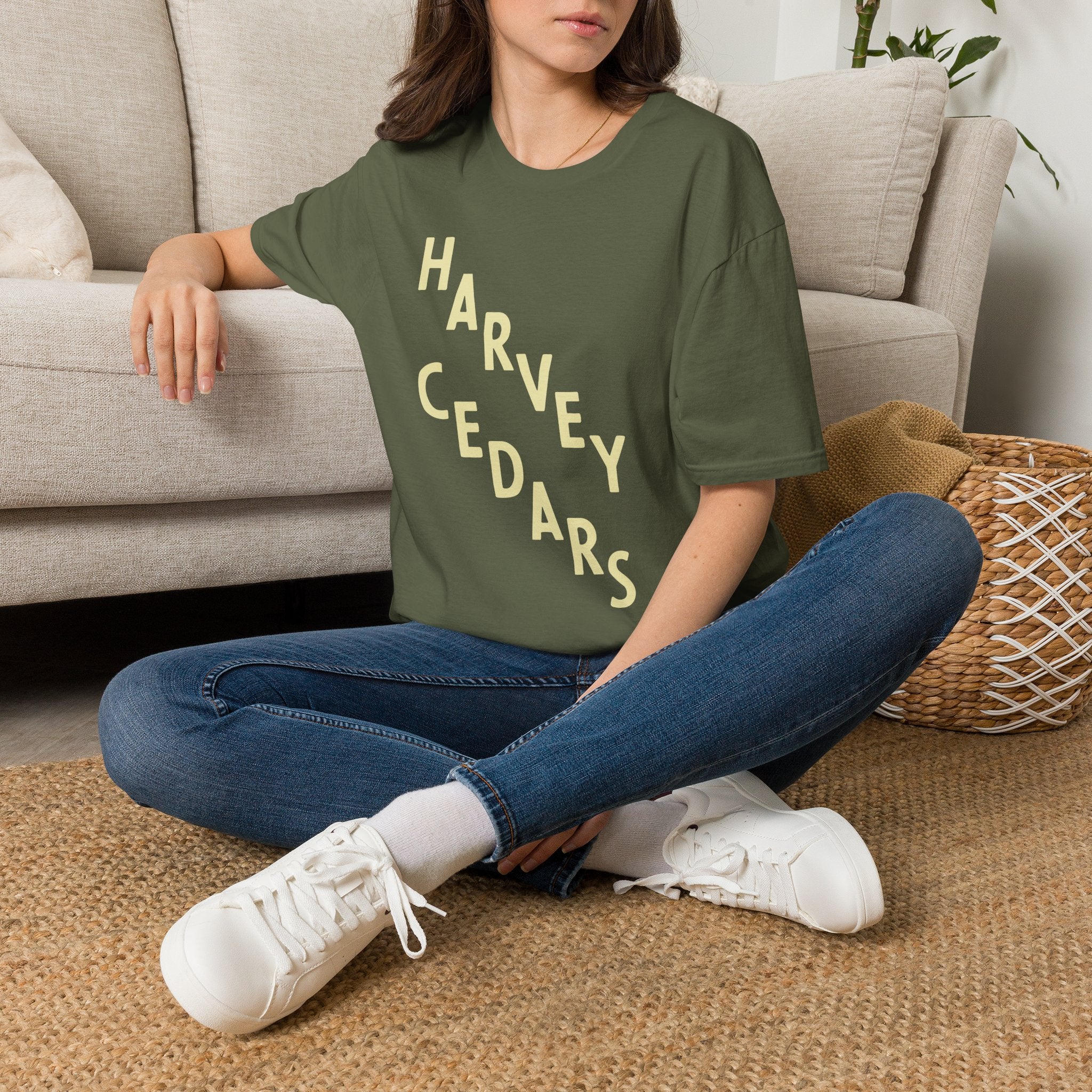 Harvey Cedars Minimalist Tee — Beach Town Retro Lettering T-Shirt
