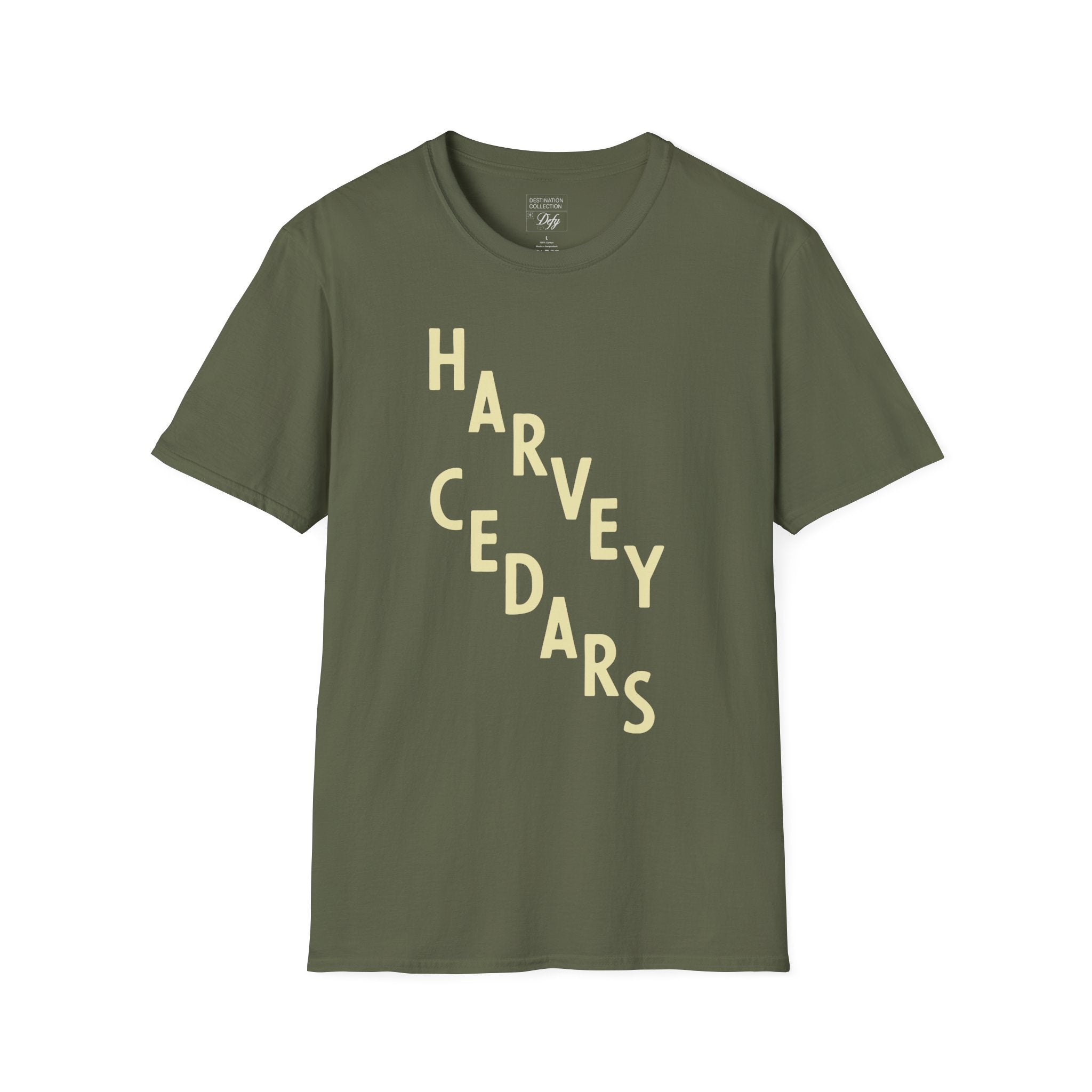 Harvey Cedars Minimalist Tee — Beach Town Retro Lettering T-Shirt