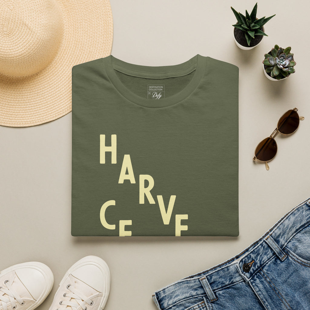 Harvey Cedars Minimalist Tee — Beach Town Retro Lettering T-Shirt