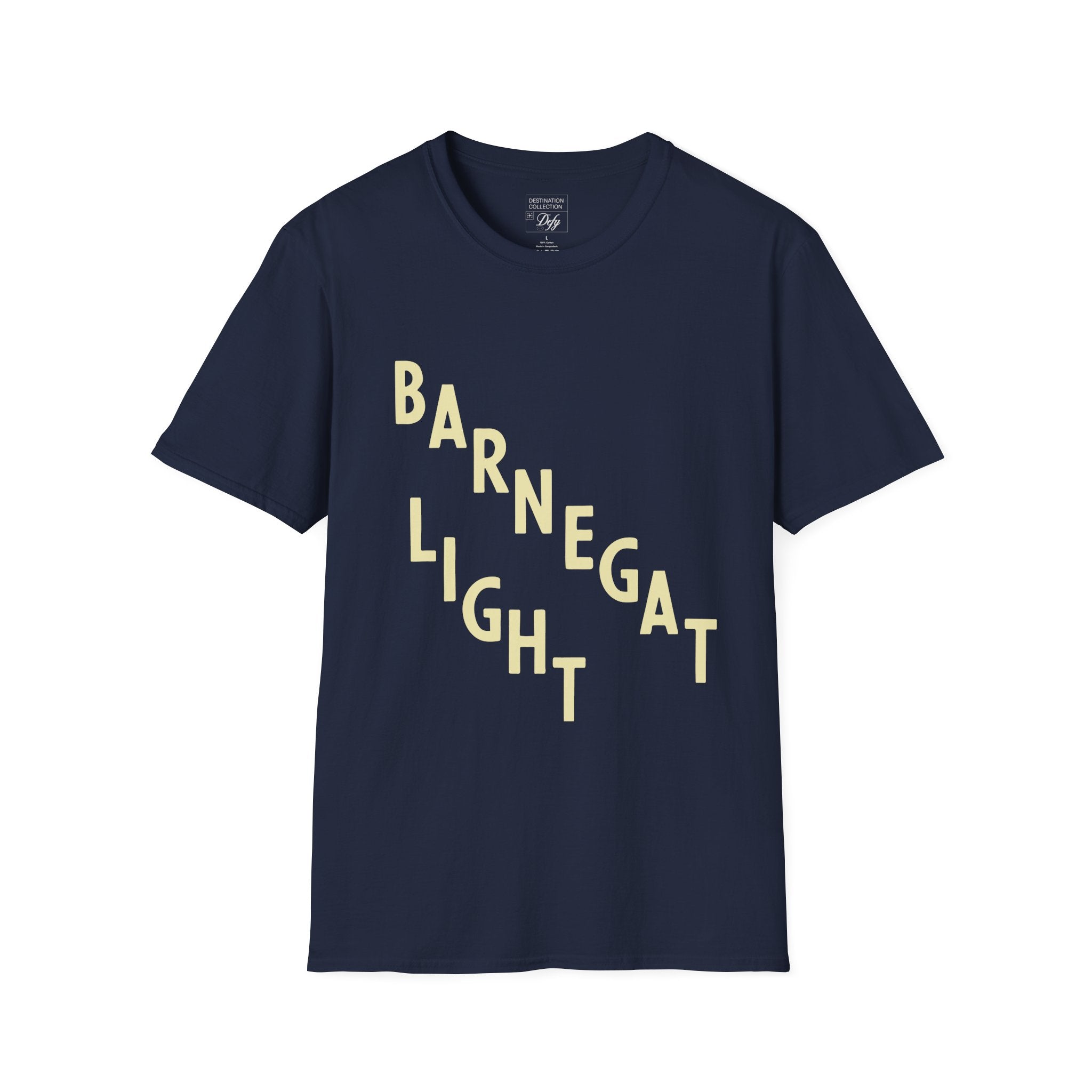 Barnegat Light Beach T-Shirt — Yellow Coastal Typography Tee