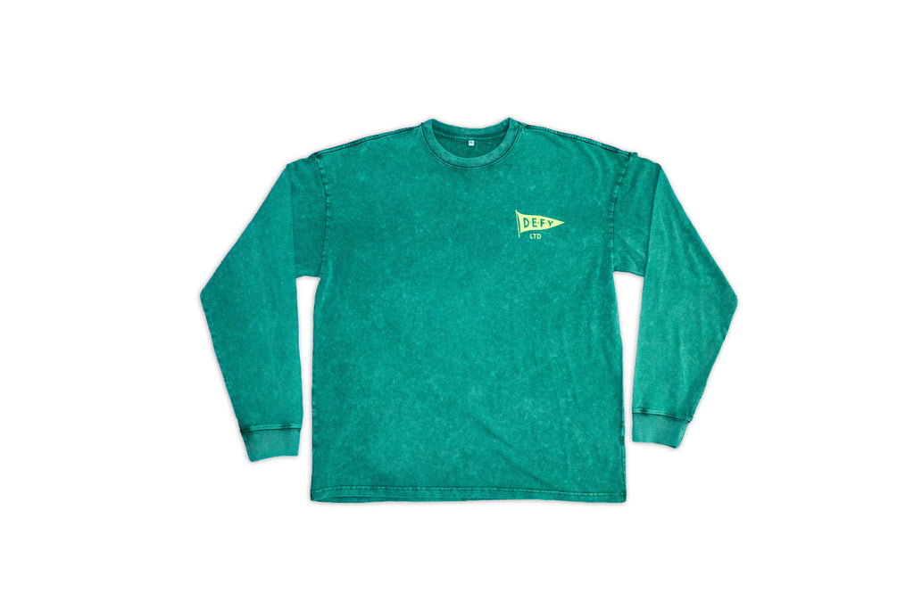 Gang Green — Acid Wash Oversize Long Sleeve T-Shirt